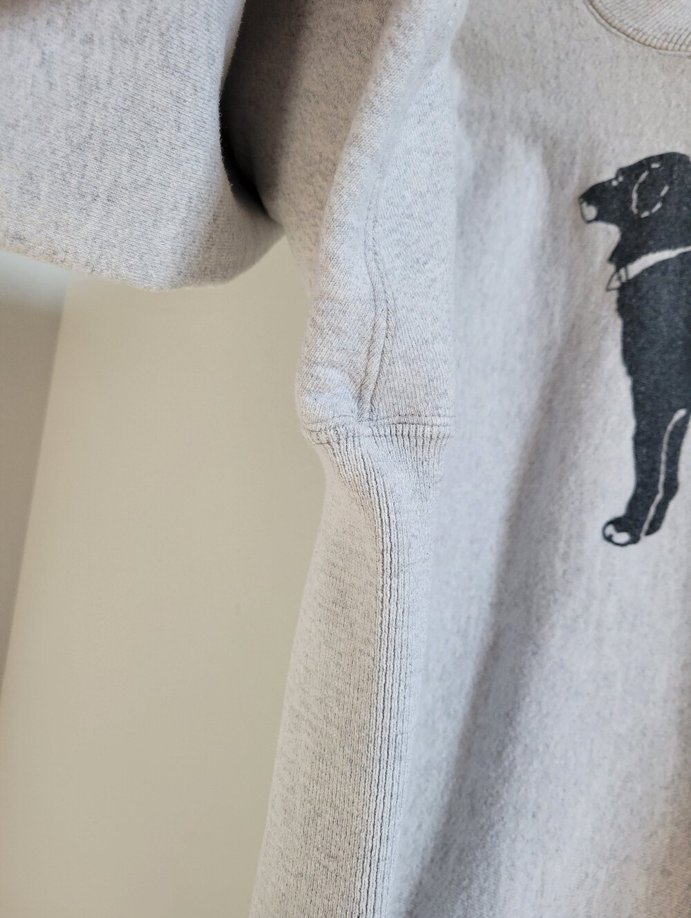 Vtg 90s Kellsport The Black Dog Reverse Weave Crewneck Sweatshirt Grey Medium - Picture 4 of 16